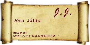 Jóna Júlia névjegykártya